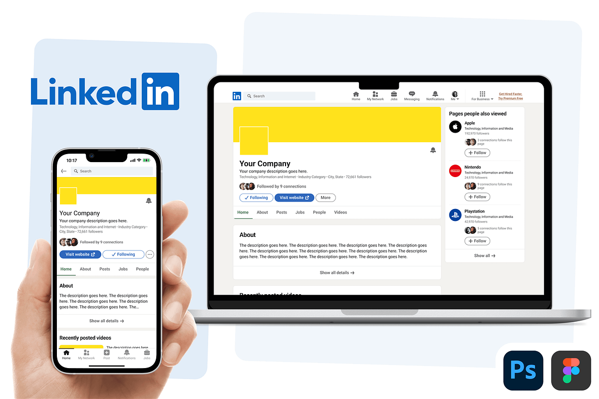 Linkedin Branding Kit | PSD | Figma, a Social Media Template by Vitor Heinzen (Photo 1 of 7)