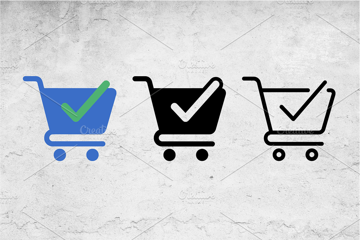 Shopping Cart Check Icons Vector Set, an Outline Icon by Artonix (Photo 2 of 2)