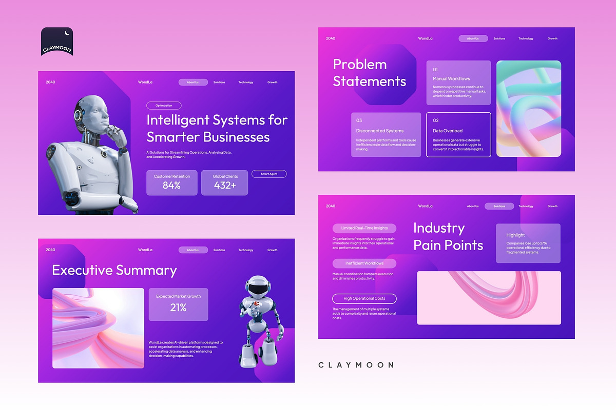 AI Startup Business, a Presentation Template by Claymoon Lab (Photo 3 of 5)