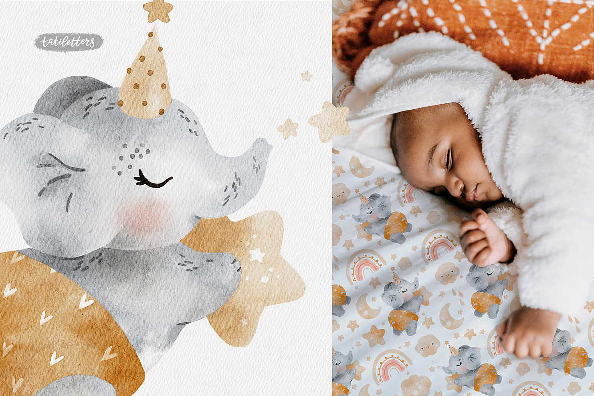 Dreamy Sleeping baby animals, an Animal Illustration by tatiletters (Photo 2 of 13)