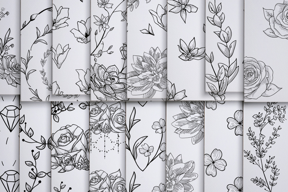 31 Floral Patterns Pack, a Pattern Graphic by Olya Creative (Photo 7 of 9)