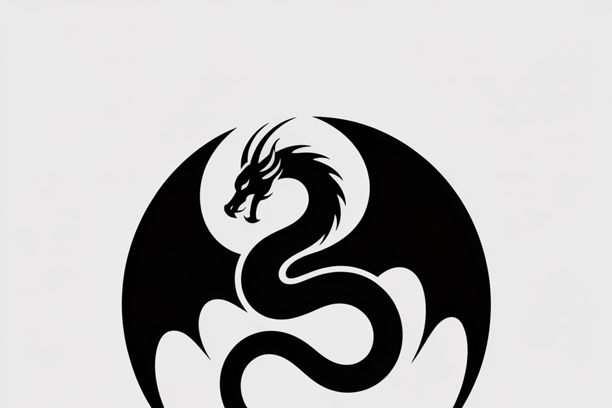 A bold dragon silhouette logo, an Illustration by Amazin_art (Photo 14 of 16)