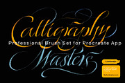 CalligraphyMasters Procreate Brushes, a Brush Add-On by the Fontmaker (Thumbnail 1 of 38)
