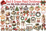 Red & Green Plaid Christmas Clipart, an Illustration by Sublimation Artist (Thumbnail 1 of 6)