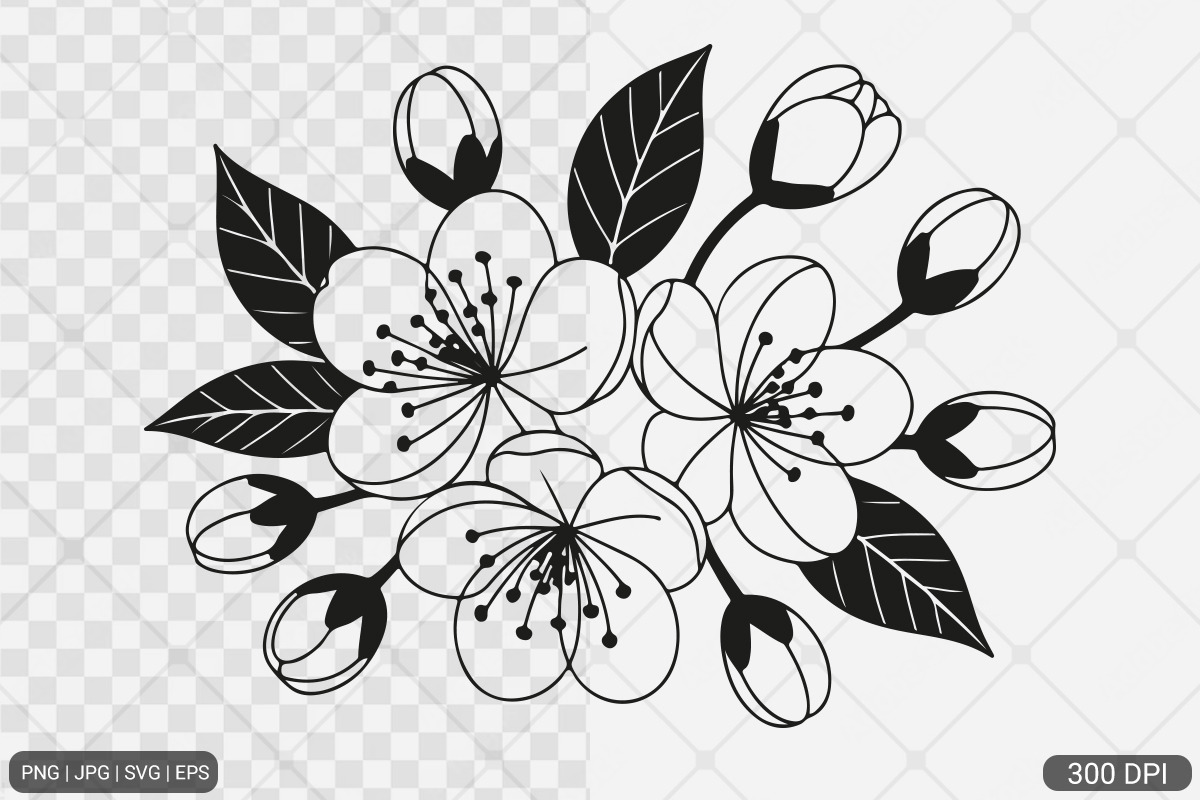 Cherry Blossom SVG PNG Bundle, an Illustration by Actual Pixel (Photo 8 of 33)