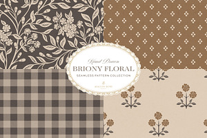 Farmhouse Brown Floral Patterns, a Pattern Graphic by Eclectic Anthology