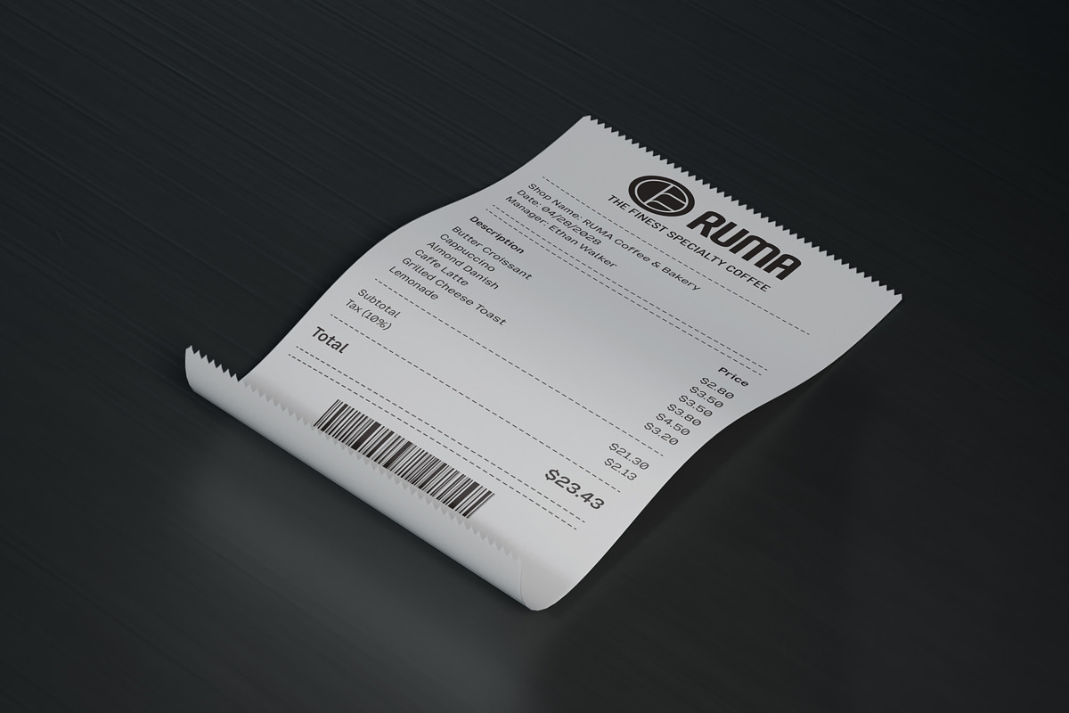 Receipt Bills Mockup, an Advertising Mockup by SLAB! Design (Photo 5 of 6)