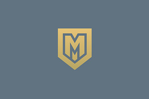 Abstract Letter M Shield Logo