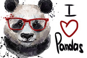 watercolor cute panda, an Animal Illustration by art_mouse (Thumbnail 1 of 8)