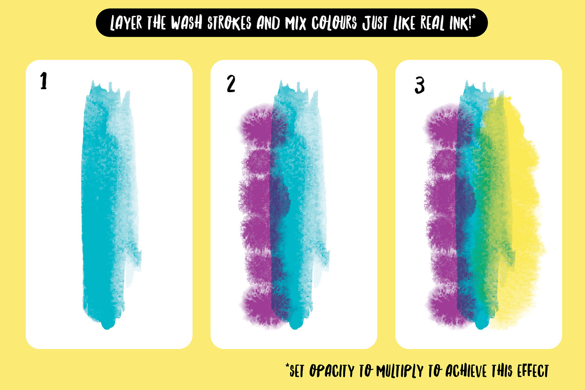 Illustrator Ink & Wash Brushes preview 7