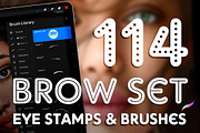 eye stamps procreate eye brushes, a Brush Add-On by SannaIllustrations (Thumbnail 3 of 10)