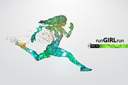 Silhouettes of running athlete woman, a Healthcare Illustration by Matrosovv (Thumbnail 4 of 4)