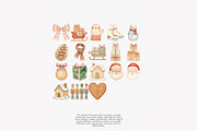 vintage pastel christmas clipart set, a Decorative Illustration by Patishop Art (Thumbnail 9 of 9)