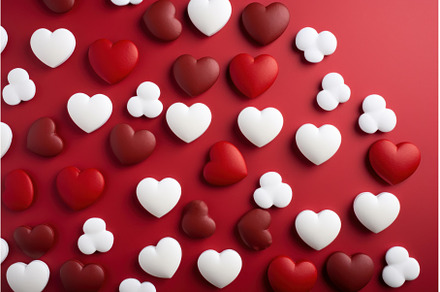 Red and white hearts creating a, a Holiday Photo by Ylivdesign