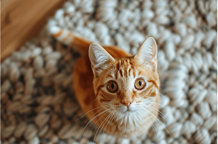 Curious ginger cat looking up in, an Animal Photo by Lermont51