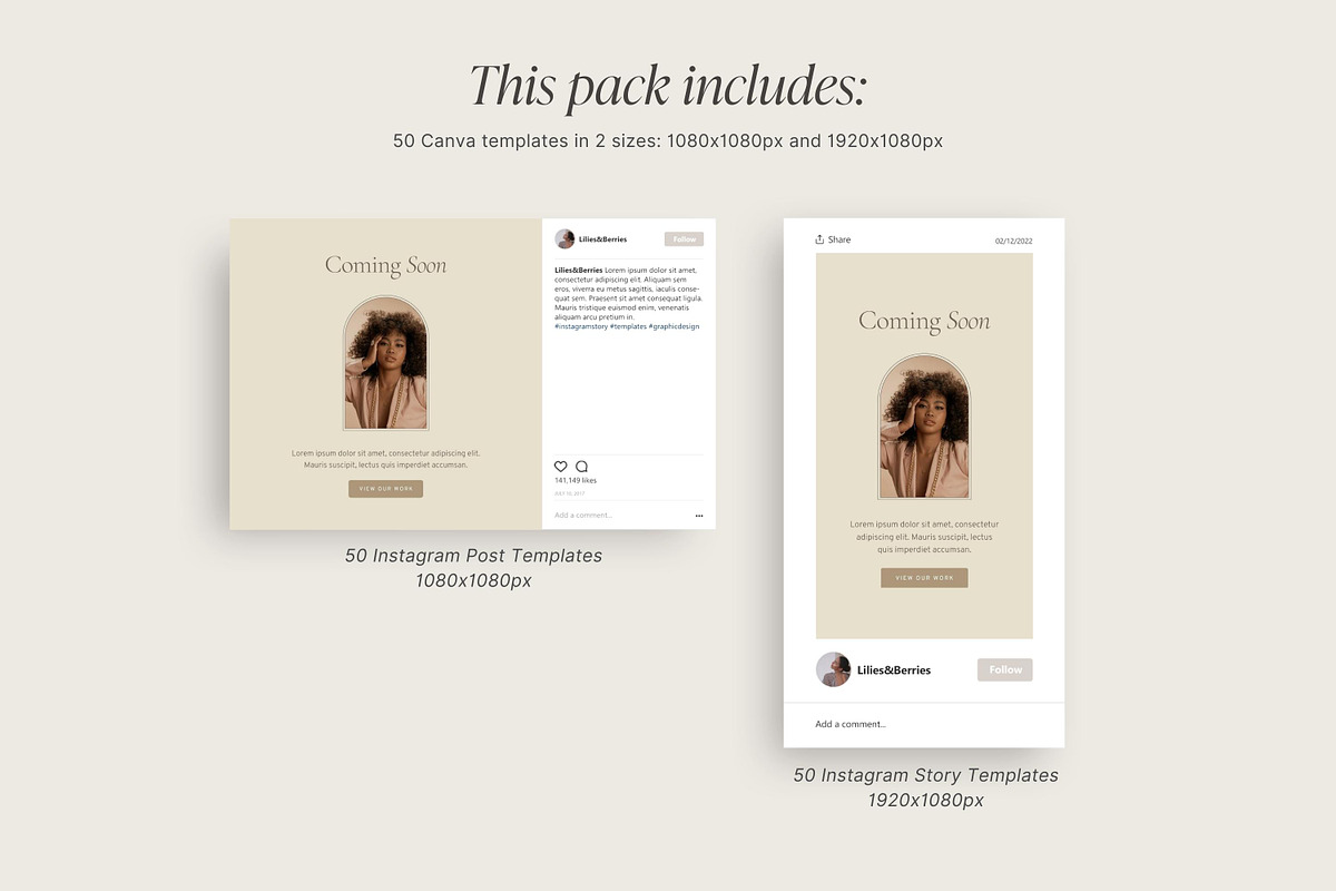 Luxury Aesthetic Instagram templates, a Social Media Template by LiliesandBerries (Photo 9 of 17)