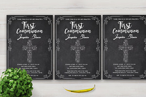 Chalkboard Styles Baptism Card