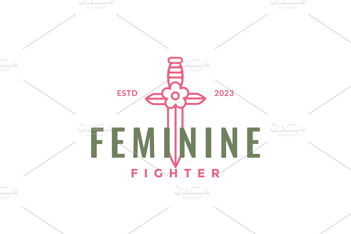 sword flower feminine fighter logo, a Branding & Logo Template by devastd