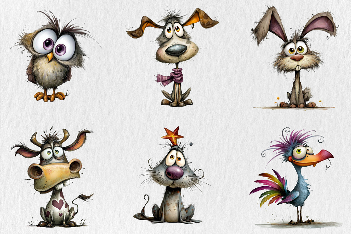 Whimsical Quirky Animal Clipart, an Illustration by Rose Art (Photo 2 of 7)