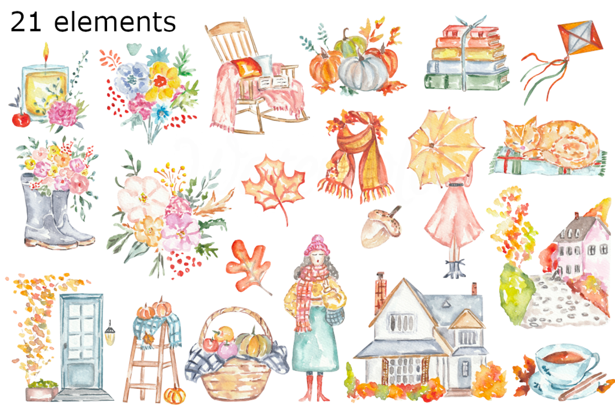 Autumn cottage days, a Background Graphic by GoodFairyClipArt (Photo 2 of 2)