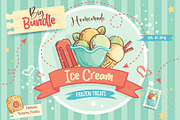 Retro Ice Cream Bundle, a Food Illustration by Nearbirds (Thumbnail 1 of 12)