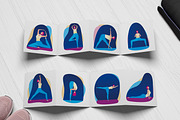 SALE! Yoga with a girl illustrations, a Decorative Illustration by Fli Store (Thumbnail 3 of 8)