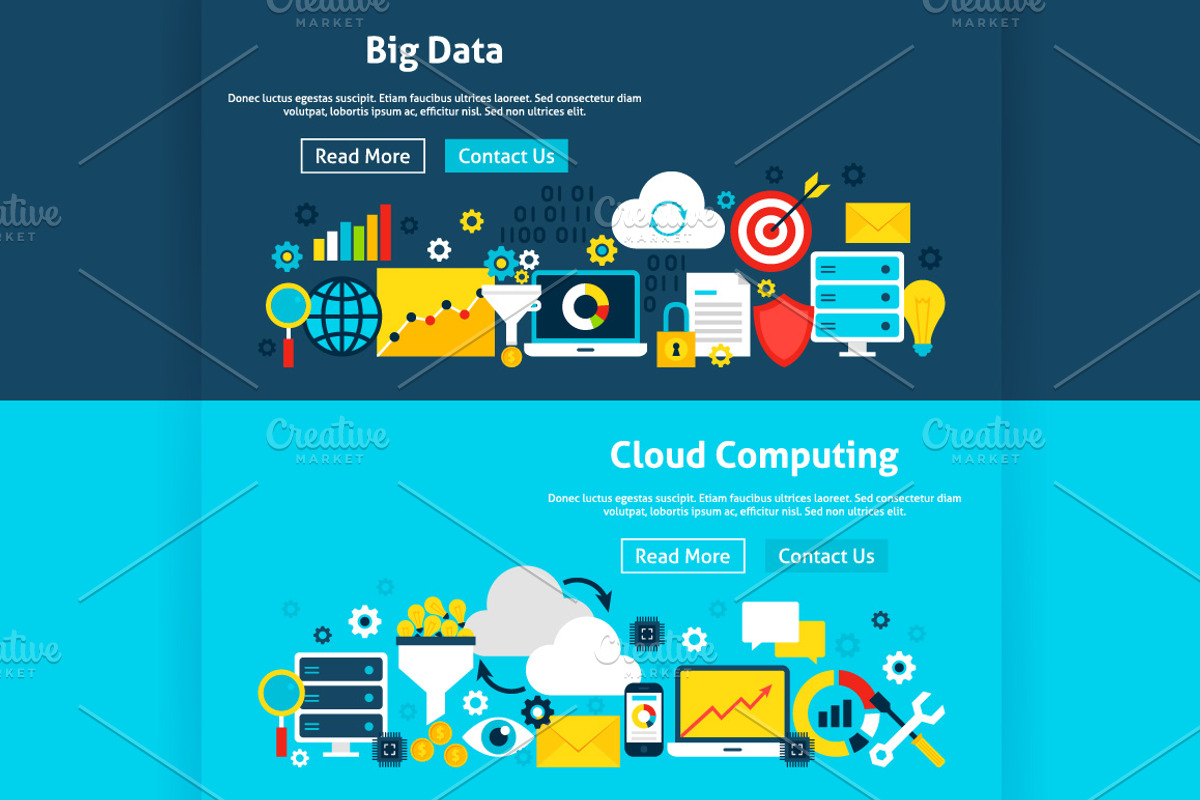 Big Data Website Banners, an Object Illustration by Anna_leni