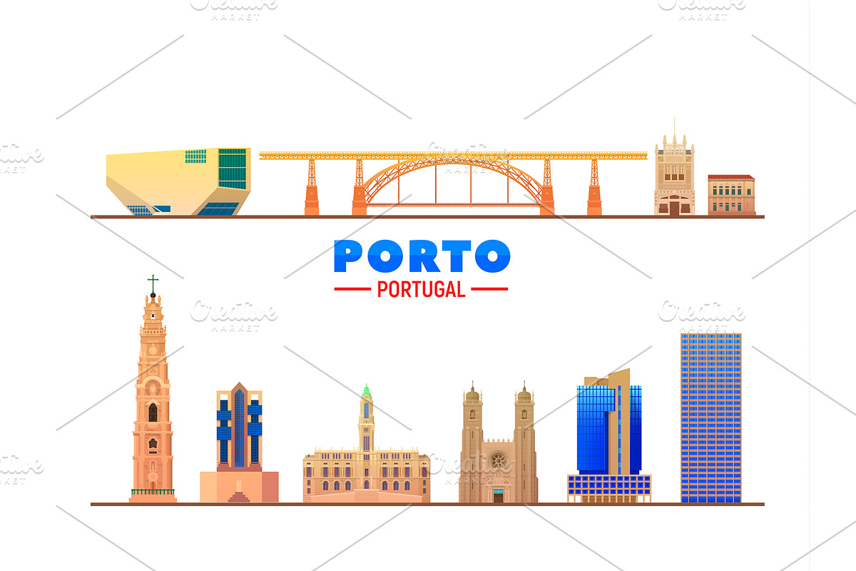 Porto Portugal skyline illustration, an Illustration by Sky and glass (Photo 7 of 7)