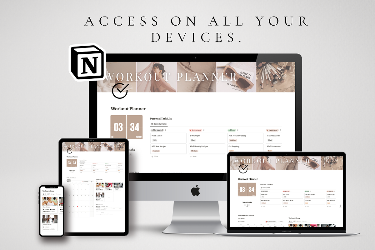 Workout Log Template for Notion, a Templates & Theme by BRANDcontent (Photo 7 of 8)