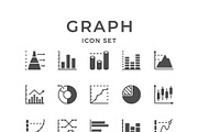 Set icons of graph and diagram, a Solid Icon by motorama (Thumbnail 1 of 2)