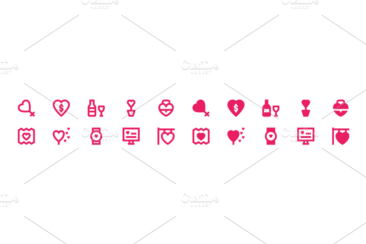 180 Love and Romance Material Icons, a Solid Icon by Creative Stall (Photo 5 of 5)