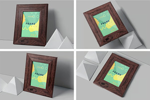 Small Wooden Picture Frame Mockup, an Advertising Mockup by megostudi0