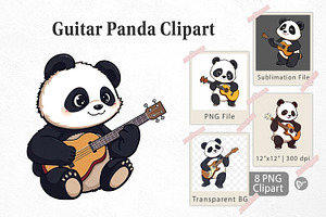 Guitar Panda Clipart, a Graphic by Artnoy