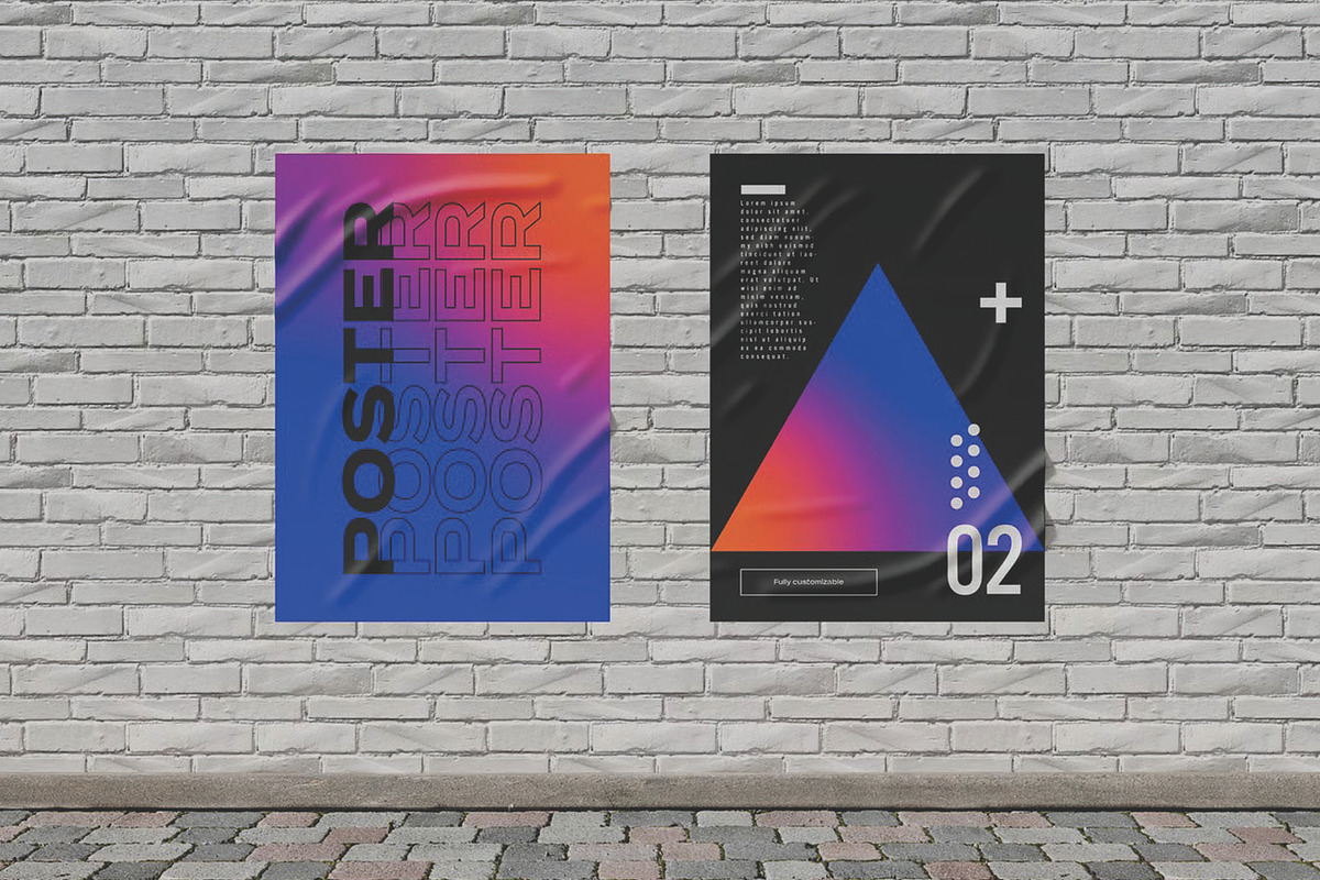 Urban Glued Poster Mockup, an Advertising Mockup by skybluecreative (Photo 1 of 3)
