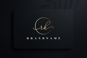 Letter RK Handwritten Signature Logo