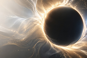 Solar eclipse with ethereal swirling, a Photo by Dvoevnore photos