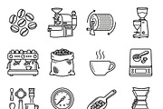 40 Coffee Roastery Icon Set, an Outline Icon by adenpinkstore (Thumbnail 1 of 11)