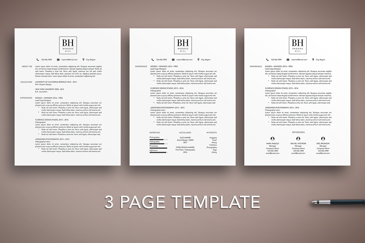Professional Word Resume CV Template, a Resume Template by The Creative Resume (Photo 3 of 8)