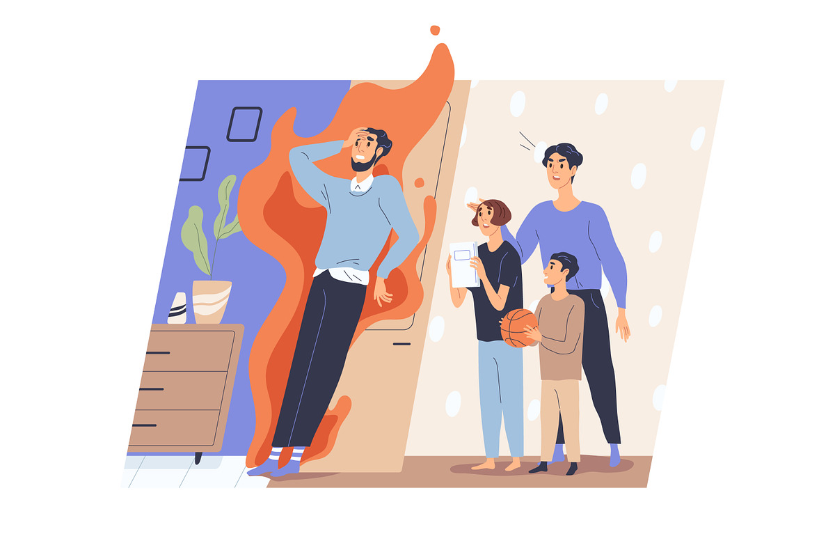 Hard parenting concept set, a Person Illustration by Good Studio (Photo 4 of 5)