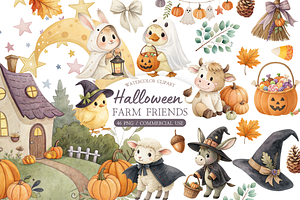 Spooky Cute Halloween Clipart PNG