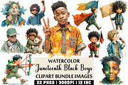 Juneteenth Black Boys PNG Clipart, an Illustration by Craft Nest (Thumbnail 1 of 4)