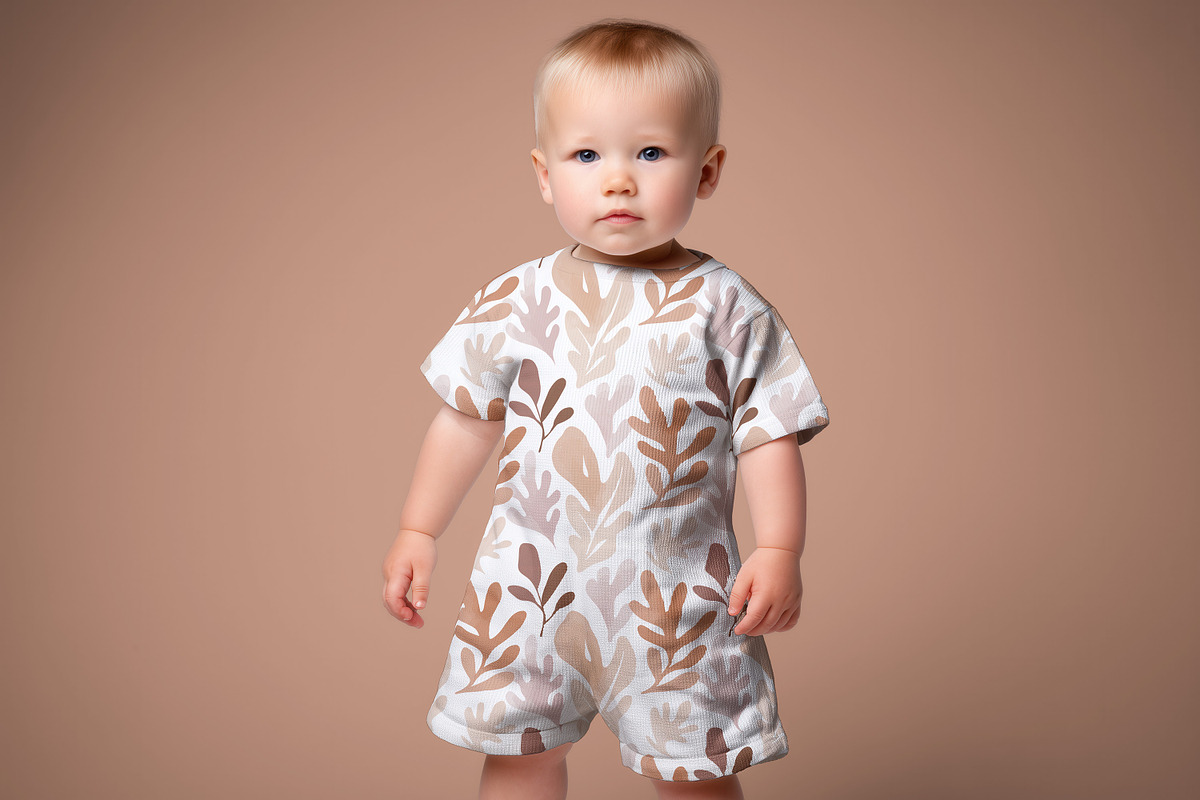 Short-sleeved Kid's Romper Mockup, a Shirt Mockup by 1001 mockups (Photo 5 of 7)