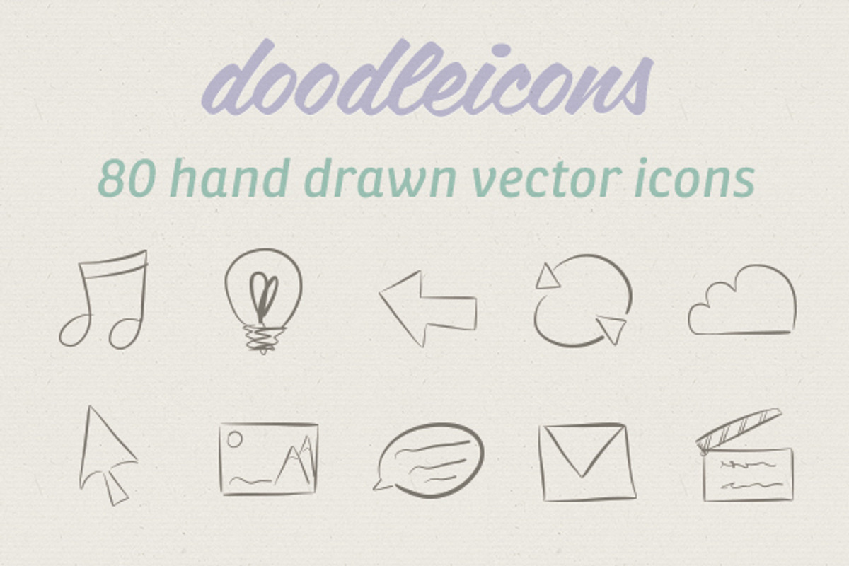 80 Hand Drawn Vector Icons, an Icon by Jamie Pickering (Photo 1 of 5)