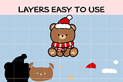 Cute Christmas Bear SVG for Cricut, an Illustration by TheHitShop (Thumbnail 2 of 10)
