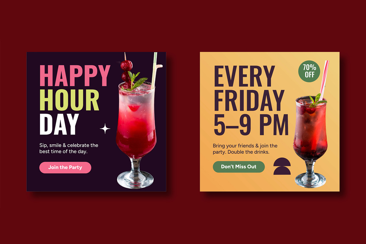 Happy Hour Day Social Media Post preview 3