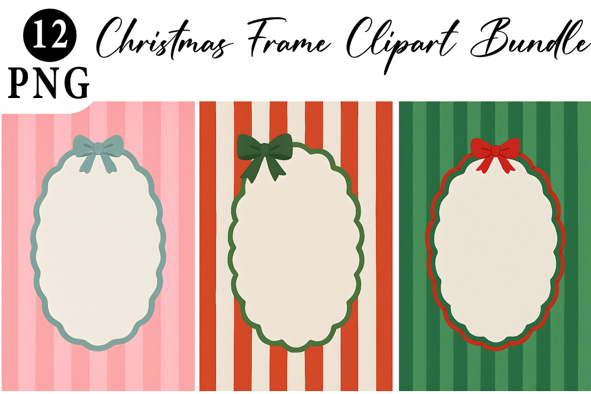 Christmas Frame Clipart Bundle, an Illustration by Daily.Designs (Photo 1 of 6)