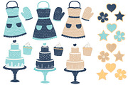 Blue Kitchen Baking Clipart, an Illustration by Amanda Ilkov (Thumbnail 2 of 4)