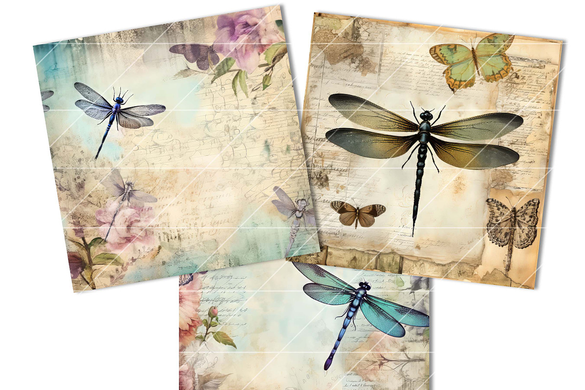Vintage Bugs Junk Journal Paper, a Background Graphic by BusyDaydesign (Photo 4 of 9)