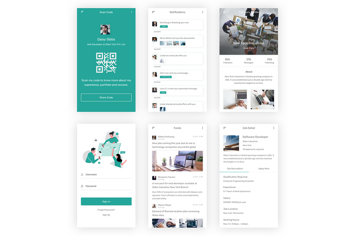 JobOn - Job Search Adobe XD App, an UI Kit Template by themelove (Photo 12 of 16)