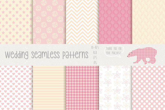 Wedding Seamless Patterns preview 3